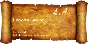 Laposa Andor névjegykártya